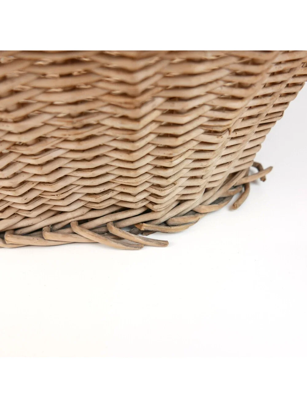 Vintage LARGE Woven Willow Wicker Laundry Basket Oval Storage Hamper Boho 23
